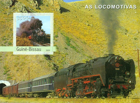 Trains s/s 3500 FCFA - Issue of Guinée-Bissau postage stamps