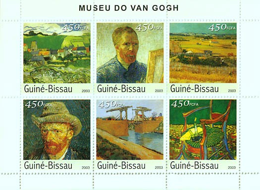 Paintings (Museum of Van Gogh) 6v x 450 FCFA - Issue of Guinée-Bissau postage stamps