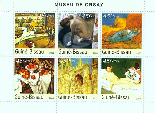Paintings (Museum of Orsay) 6v x 450 FCFA - Issue of Guinée-Bissau postage stamps