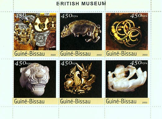 Art from the British Museum 6v x 450 FCFA - Issue of Guinée-Bissau postage stamps