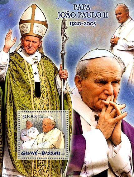 Pope John Paul II S/s 3000 - Issue of Guinée-Bissau postage stamps