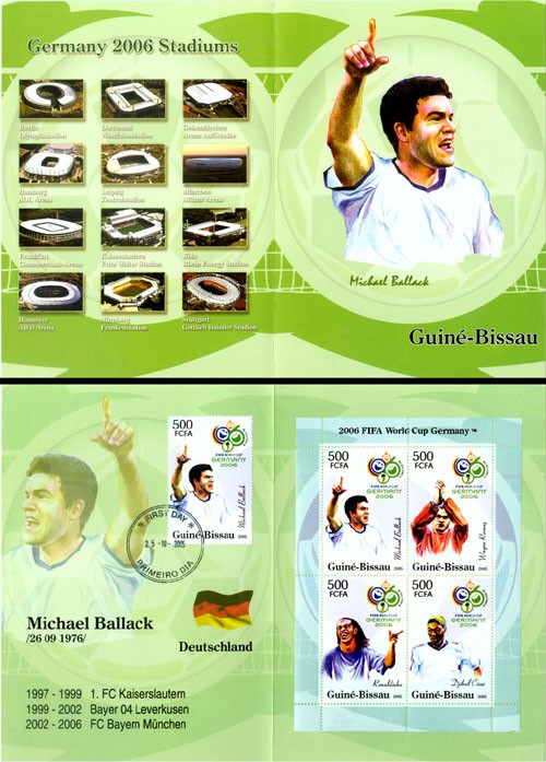 Football Germany 2006 4 x 3500 - Issue of Guinée-Bissau postage stamps