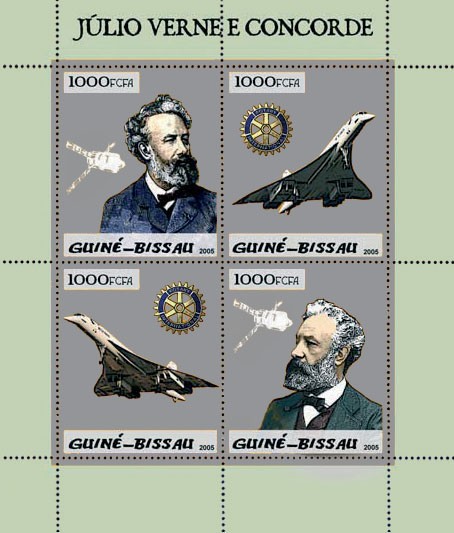 Concorde & Jules Verne 4v x 1000 - Issue of Guinée-Bissau postage stamps