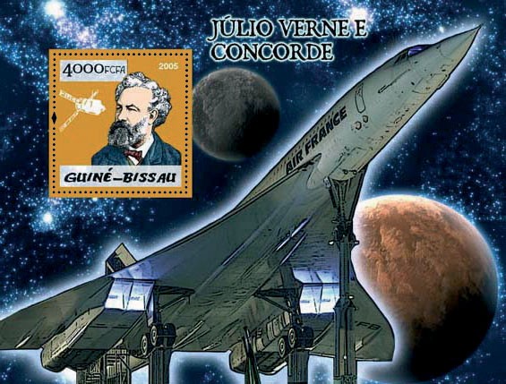 Concorde & Jules Verne S/s 4000 - Issue of Guinée-Bissau postage stamps