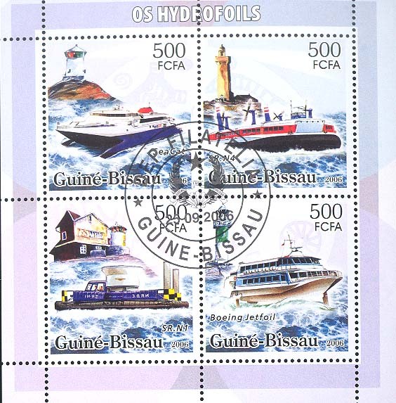 Hydrofils & lighthouses 4v x 500 (CTO) - Issue of Guinée-Bissau postage stamps