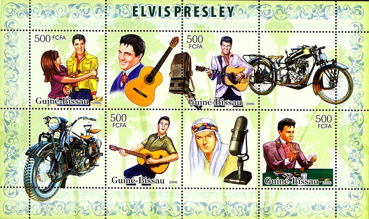 Elvis Presley & motorcycles 4v x 500 - Issue of Guinée-Bissau postage stamps