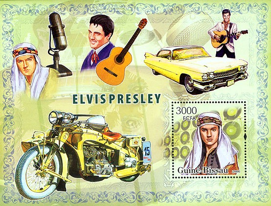 Elvis Presley & motorcycles S/s 3000 - Issue of Guinée-Bissau postage stamps