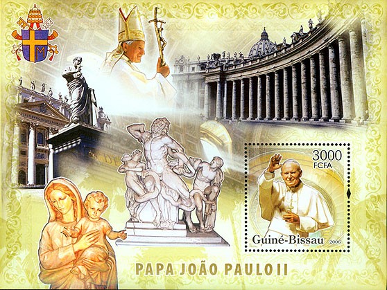 Pope John Paul II S/s 3000 - Issue of Guinée-Bissau postage stamps