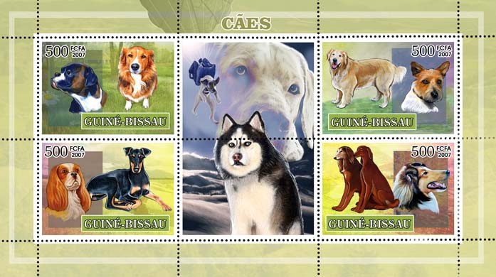 Dogs 4v - 500 FCFA - Issue of Guinée-Bissau postage stamps