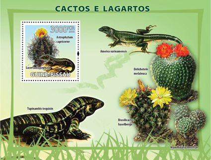Cactus & lizards - Issue of Guinée-Bissau postage stamps