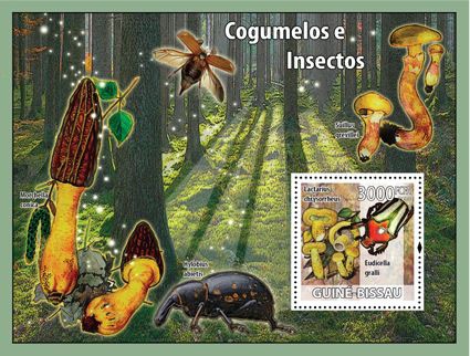 Mushrooms & insects - Issue of Guinée-Bissau postage stamps