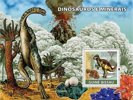 Dinosaurs & minerals - Issue of Guinée-Bissau postage stamps