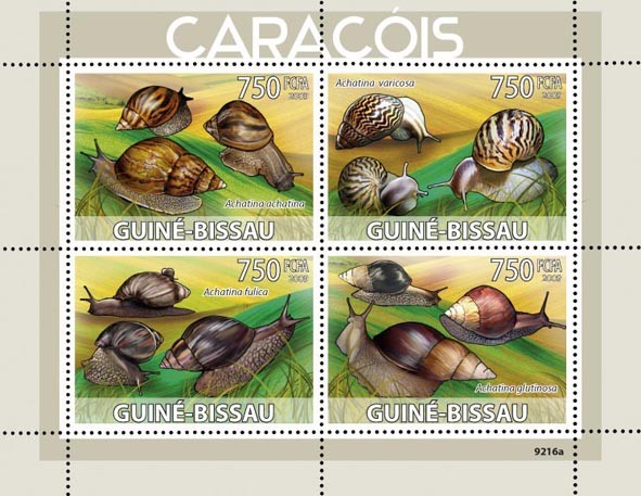 Snails of Africa - Issue of Guinée-Bissau postage stamps