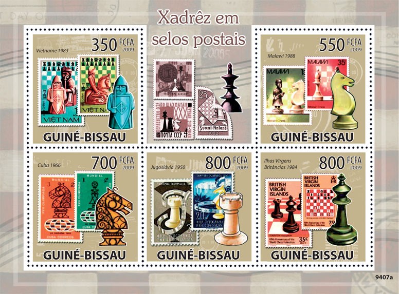 Chess on Stamps - Issue of Guinée-Bissau postage stamps