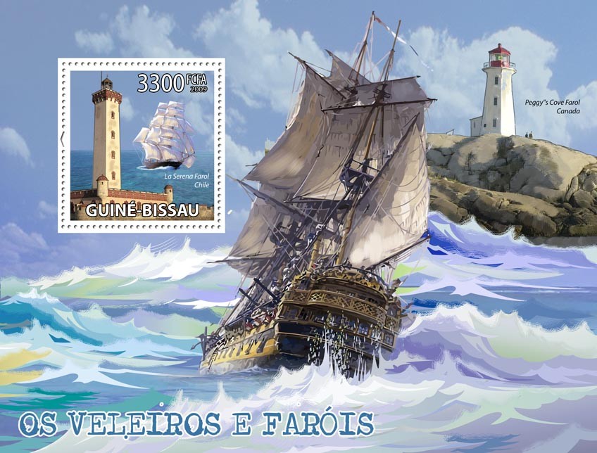 Lighthouses & Sail ships - Issue of Guinée-Bissau postage stamps