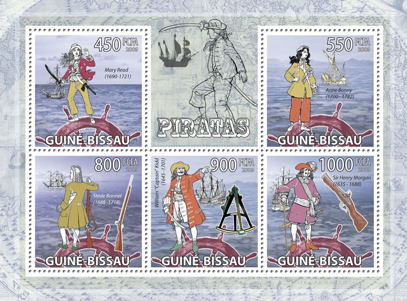 Pirates & Ships - Issue of Guinée-Bissau postage stamps