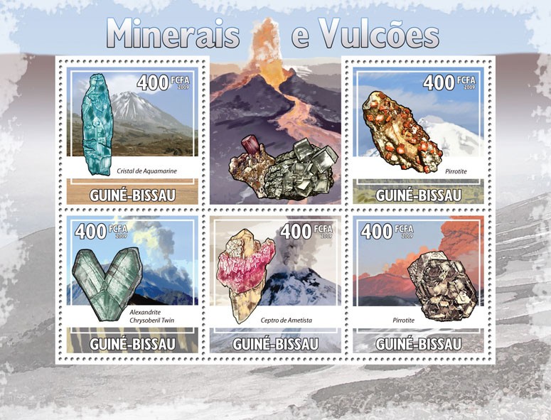 Minerals & Volcanoes - Issue of Guinée-Bissau postage stamps