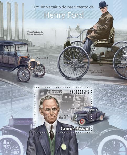Henry Ford, (150th Anniversary) - Issue of Guinée-Bissau postage stamps