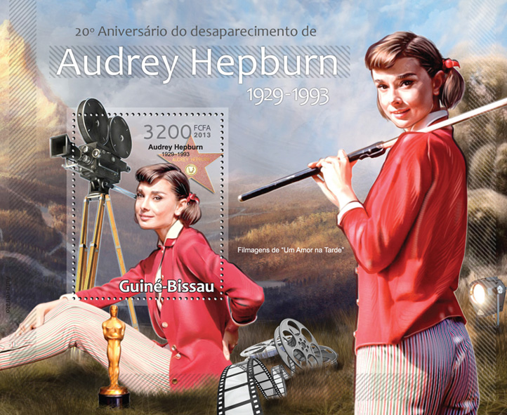 Audrey Hepburn - Issue of Guinée-Bissau postage stamps