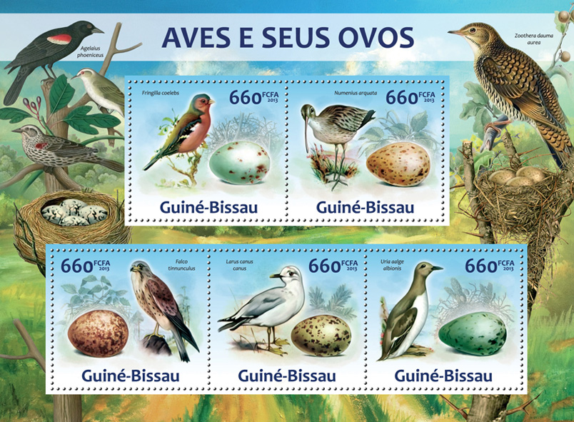 Birds & Their Eggs - Issue of Guinée-Bissau postage stamps