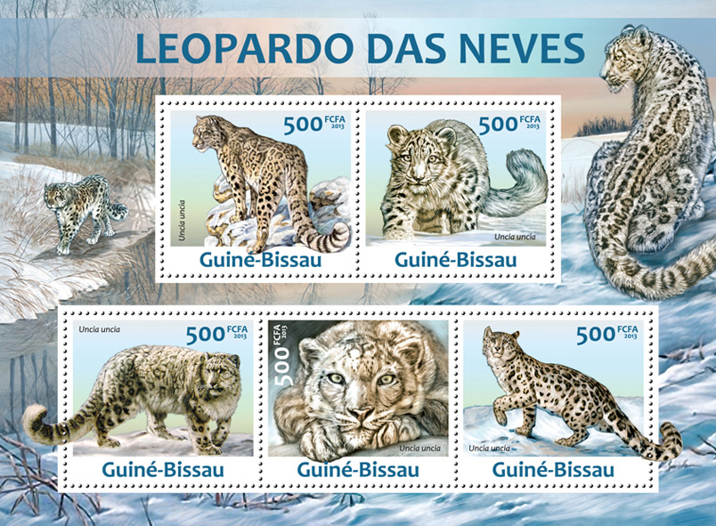 Snow leopard - Issue of Guinée-Bissau postage stamps