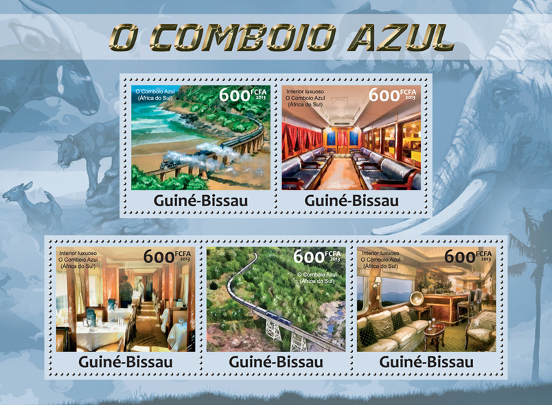 The Blue Train - Issue of Guinée-Bissau postage stamps