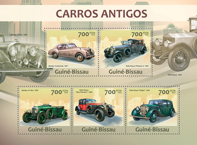 Vintage cars - Issue of Guinée-Bissau postage stamps
