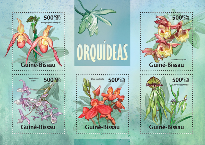 Orchids - Issue of Guinée-Bissau postage stamps