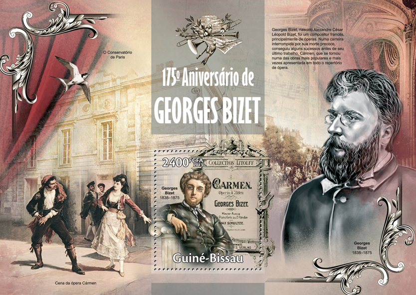 Georges Bizet - Issue of Guinée-Bissau postage stamps