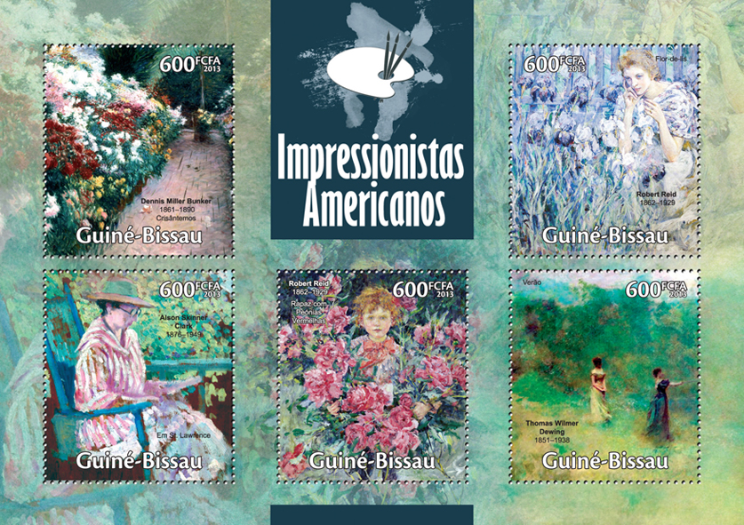 American Impressionists - Issue of Guinée-Bissau postage stamps