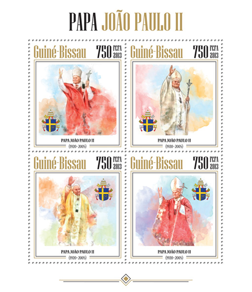 John Paul II - Issue of Guinée-Bissau postage stamps
