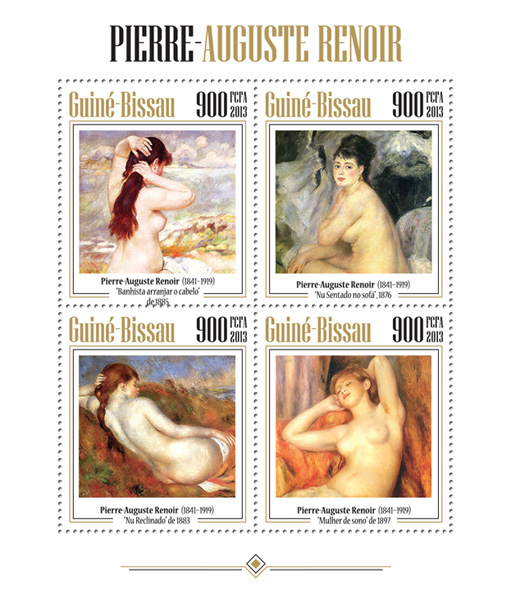 Pierre-Auguste Renoir - Issue of Guinée-Bissau postage stamps
