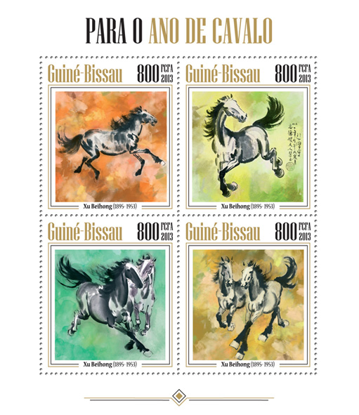 Year of Horse - Issue of Guinée-Bissau postage stamps