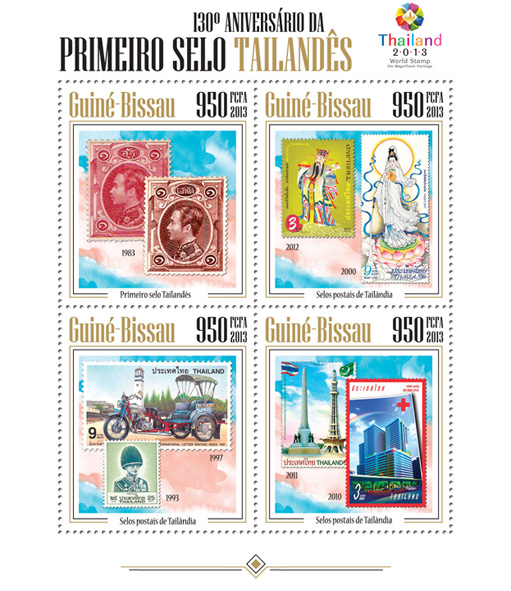 First Thailand post stamp - Issue of Guinée-Bissau postage stamps