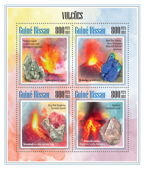Volcano - Issue of Guinée-Bissau postage stamps