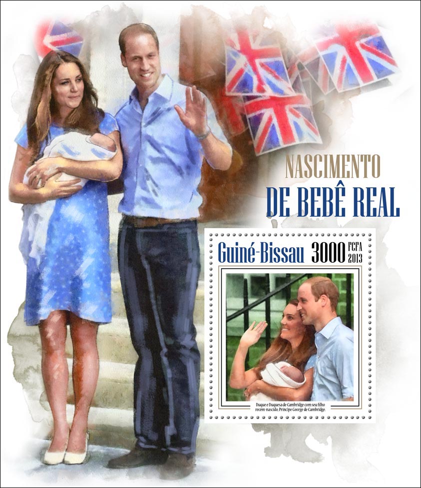 Royal Baby Prince George Alexander Louis - Issue of Guinée-Bissau postage stamps