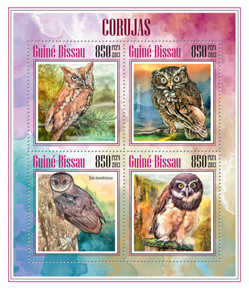 Owls - Issue of Guinée-Bissau postage stamps