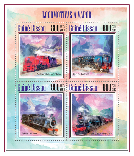 Trains - Issue of Guinée-Bissau postage stamps