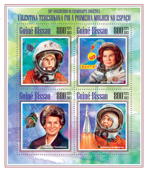 Valentina Tereshkova - Issue of Guinée-Bissau postage stamps