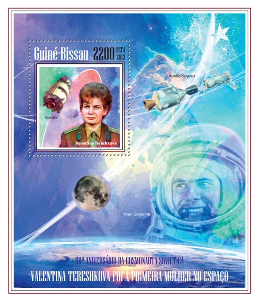 Valentina Tereshkova - Issue of Guinée-Bissau postage stamps