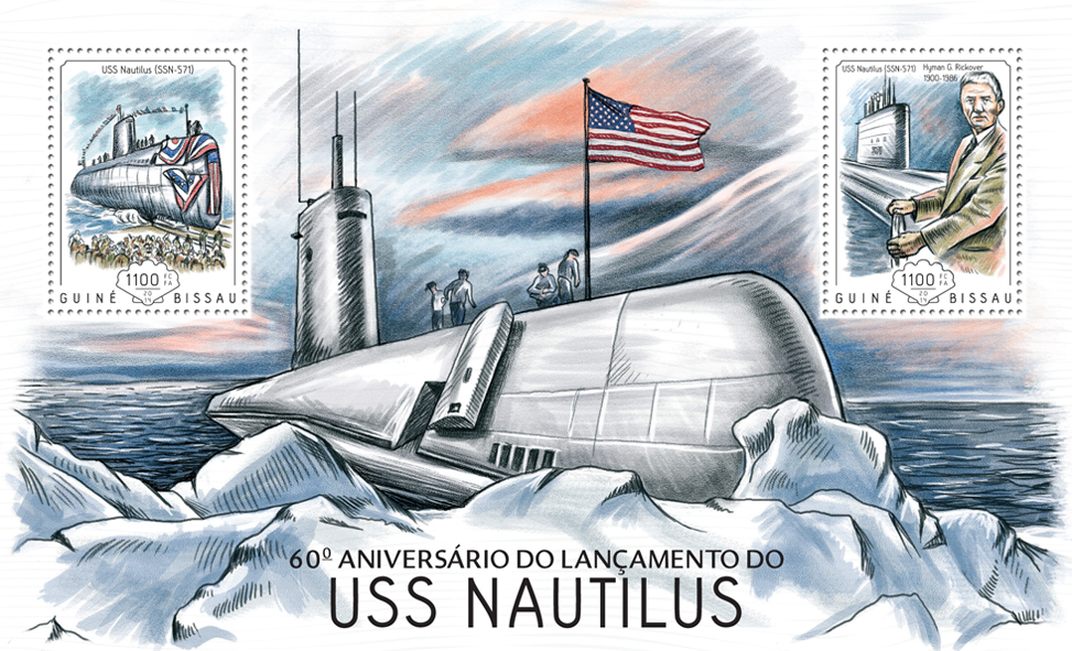 USS Nautilus - Issue of Guinée-Bissau postage stamps