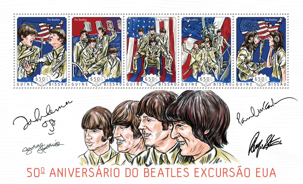 The Beatles USA Tour - Issue of Guinée-Bissau postage stamps