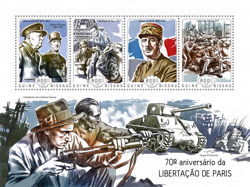 Liberation of Paris  - Issue of Guinée-Bissau postage stamps