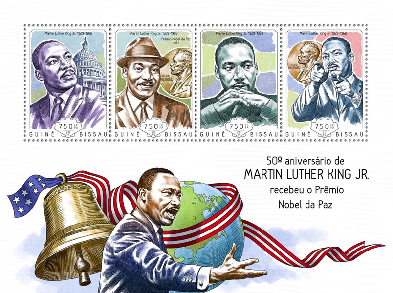 Martin Luther King Jr’s - Issue of Guinée-Bissau postage stamps