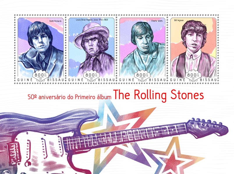  the Rolling Stones - Issue of Guinée-Bissau postage stamps