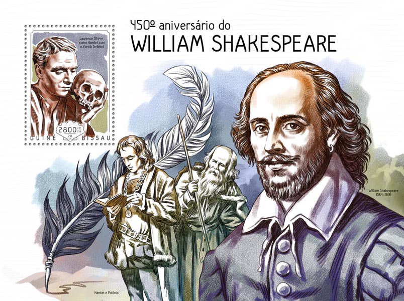 William Shakespeare - Issue of Guinée-Bissau postage stamps