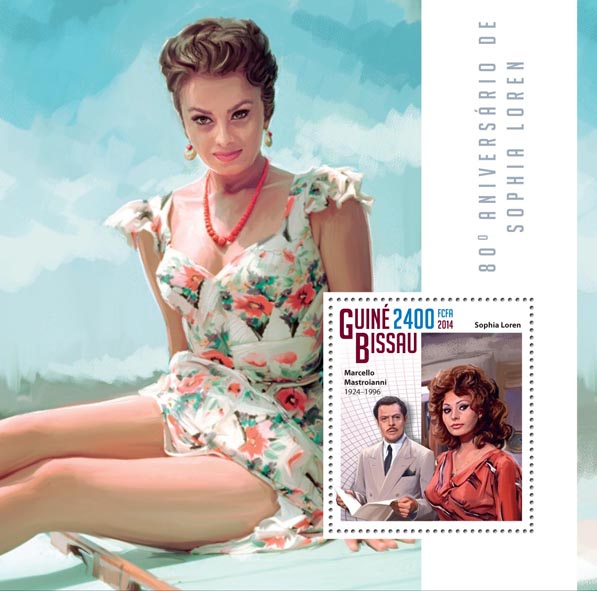Sophia Loren  - Issue of Guinée-Bissau postage stamps