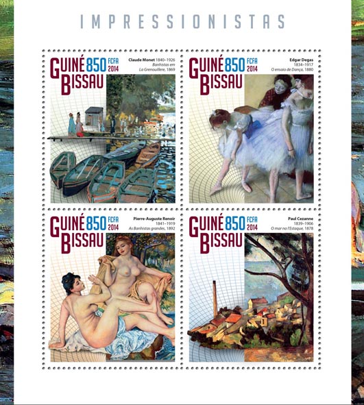 Impressionists - Issue of Guinée-Bissau postage stamps