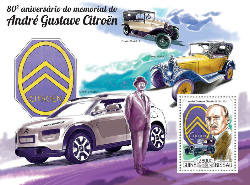  André-Gustave Citroën - Issue of Guinée-Bissau postage stamps