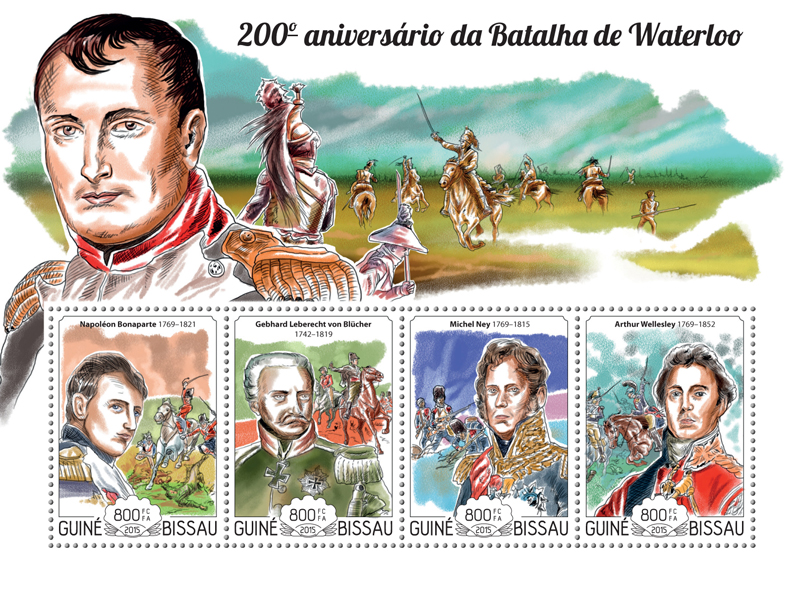 Battle of Waterloo - Issue of Guinée-Bissau postage stamps